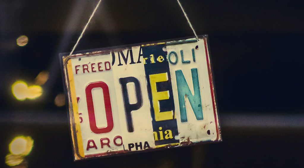 Photo of open sign