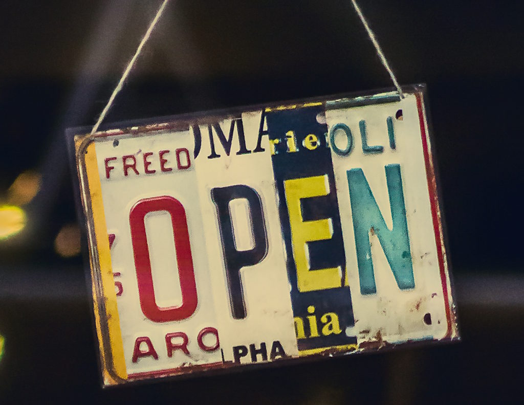 Photo of open sign