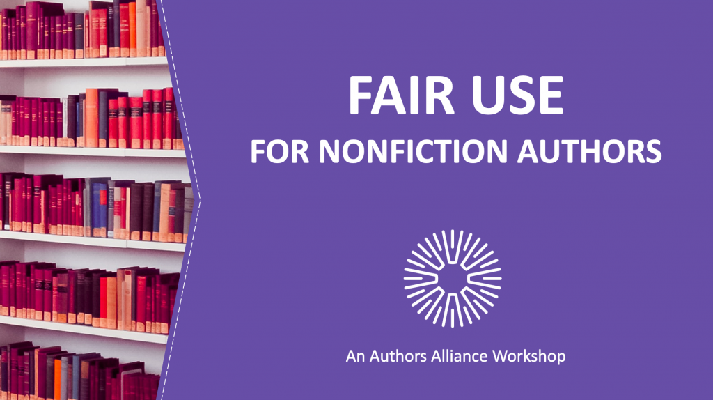 Fair Use for Nonfiction Authors Cover Slide