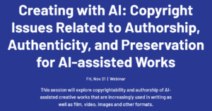 flyer for OCEAN event titled "Creating with AI"