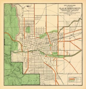 1910 map showing land division in Boulder County, Colo.